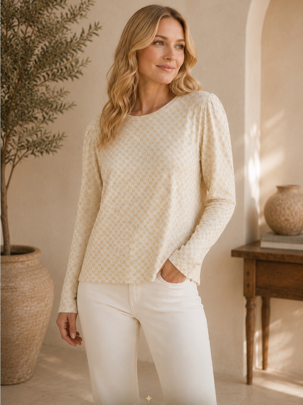 195.  NWT JOIE Soft Viscose Knit Top | Cream | Long Sleeve | Size S 18+/23